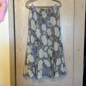 PALE BLUE FLORAL MAXI SKIRT